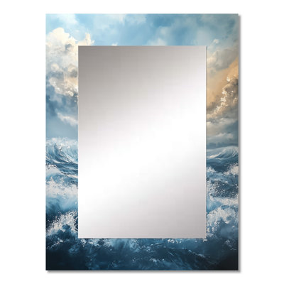 Parallel Beach Of Abstract Coastal Landscape I - Minimalism Mirror, Modern Unique Wall Mirror, Printed Metal Art