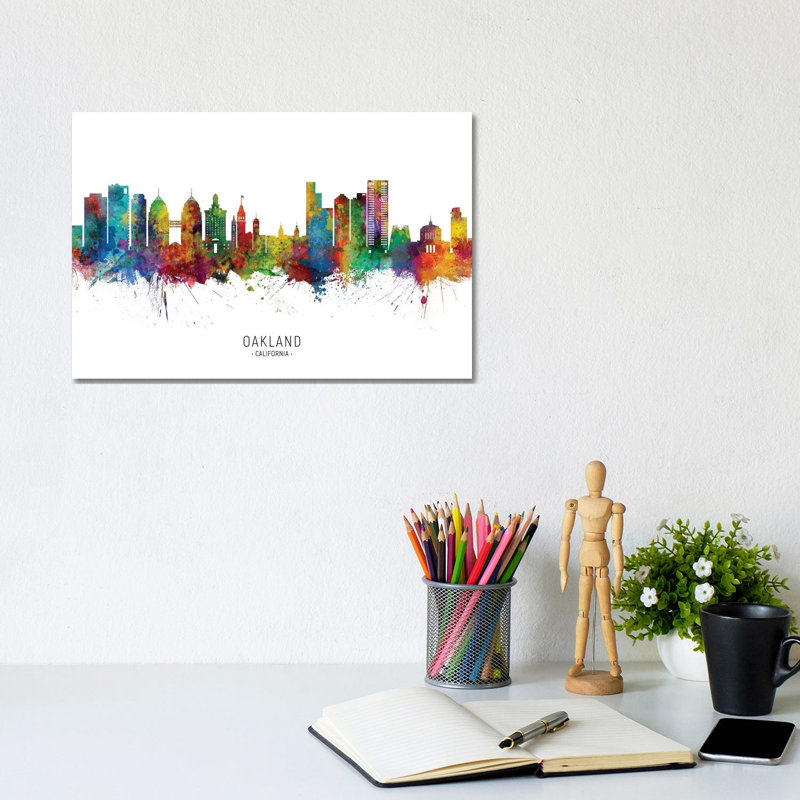 Oakland, California Skyline by Michael Tompsett - Wrapped Canvas Print, 20.32 cm H x 30.48 cm W
