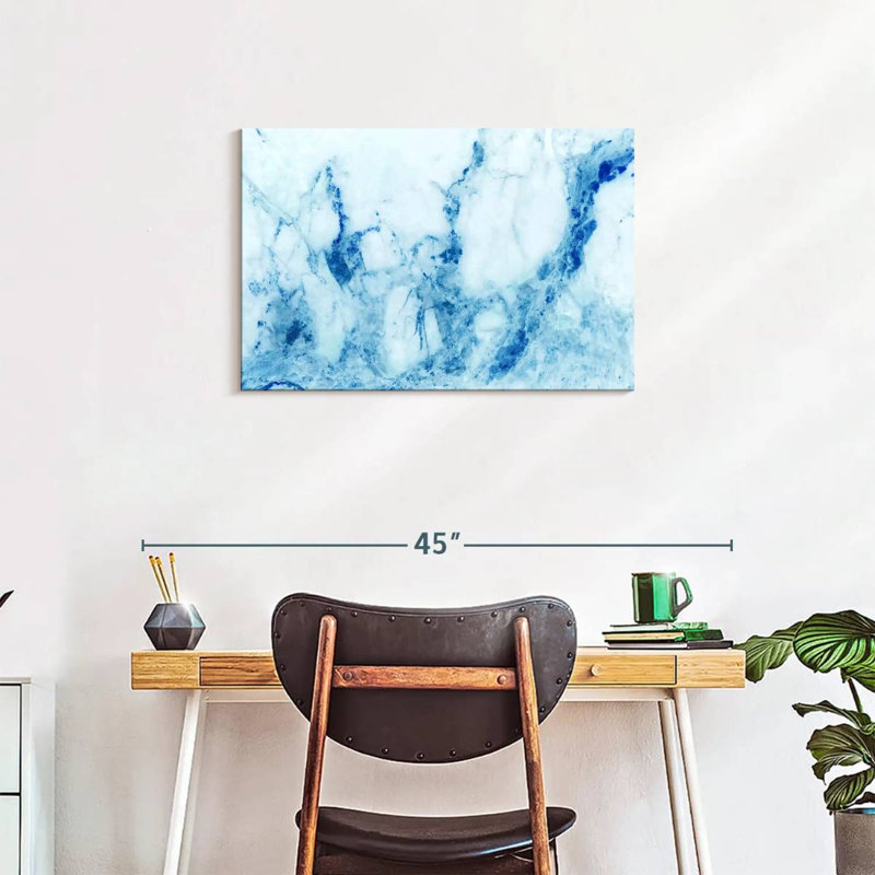 Marbre Alvord bleu abstrait, H 20 po x l 30 po