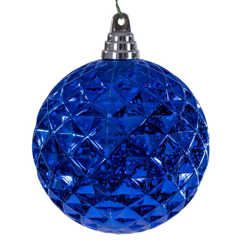 L'ornement en diamant Holiday Aisle® 4,75 po. Il comprend 4 pièces par sac., Bleu
