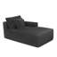 Compression Indoor Chaise Lounges, Plush Grey Fabric Modern Home Lounger