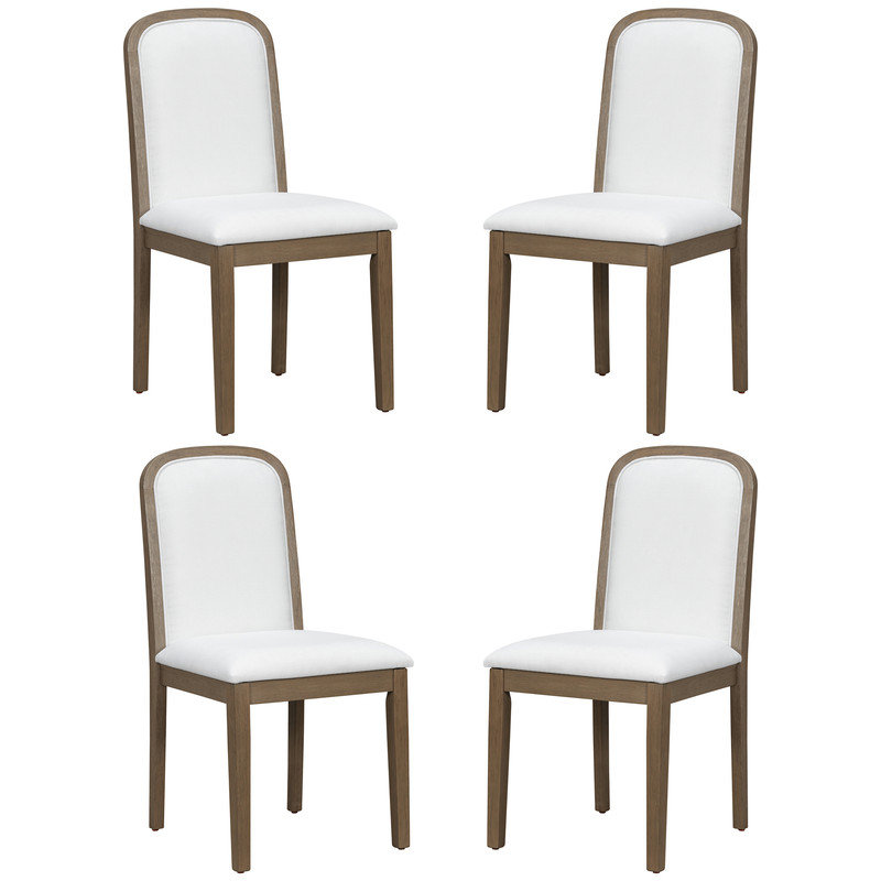 4 chaises de salle à manger rembourrées de style rétro, Brun, Brun, Brun