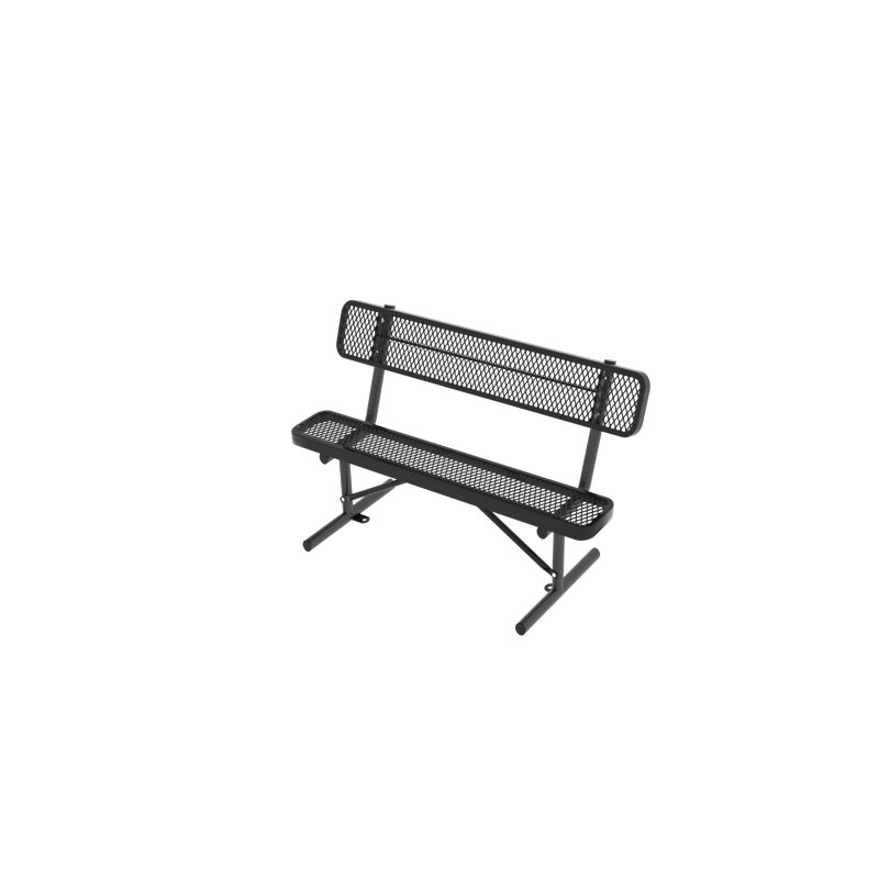 Bancs d'extérieur en acier durable avec dossier ergonomique pour les jardins