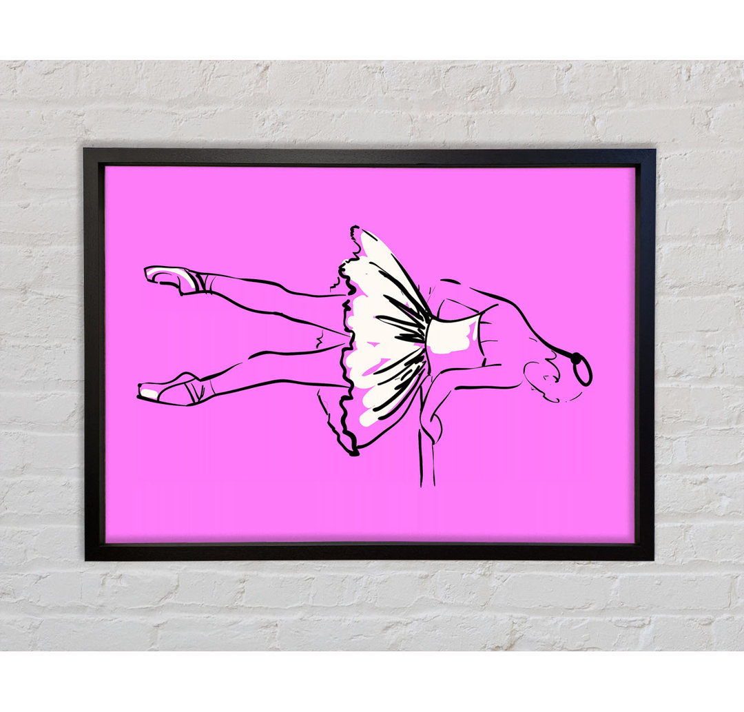 Pink White Ballerina 3 - Einzelner Bilderrahmen Kunstdrucke auf Leinwand