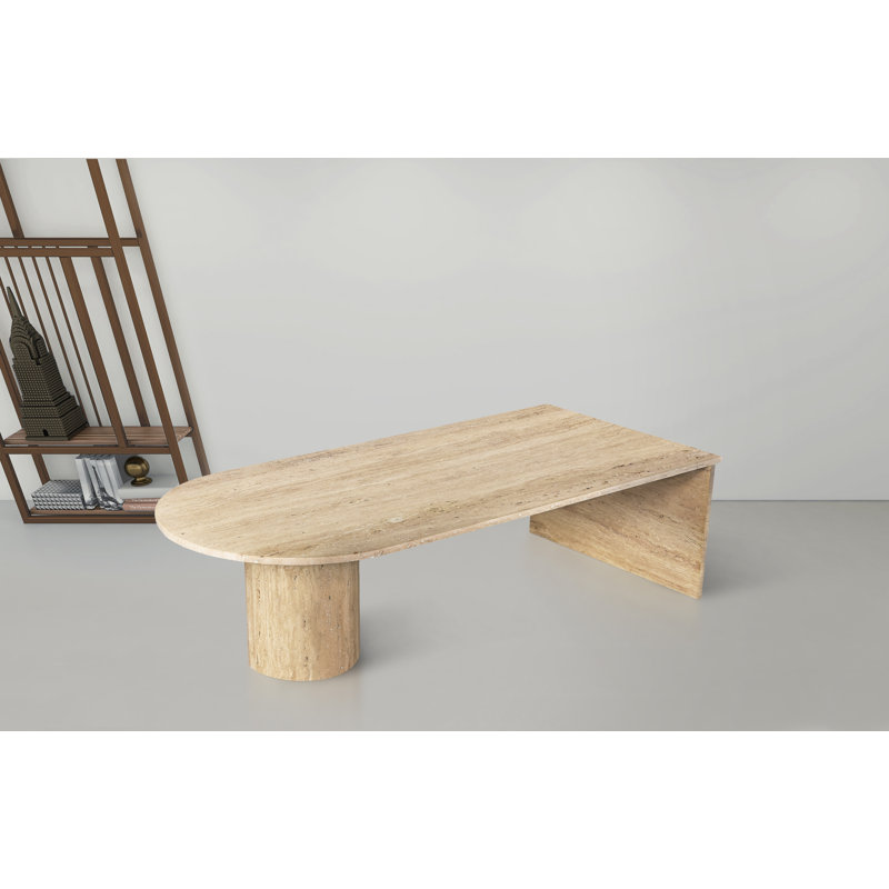 Salerno Marble Top Coffee Table, Travertine