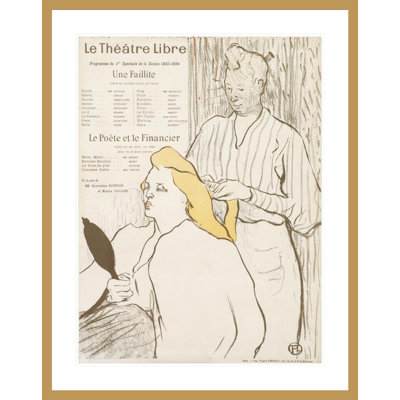 Programme pour la présentation du théâtre libre «Une Faillite» par Henri de Toulouse-Lautrec - Impression Giclée encadrée