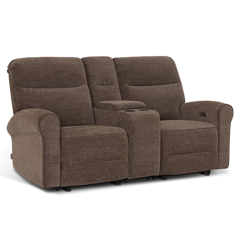 Causeuse inclinable électrique avec console Endrik, Brun