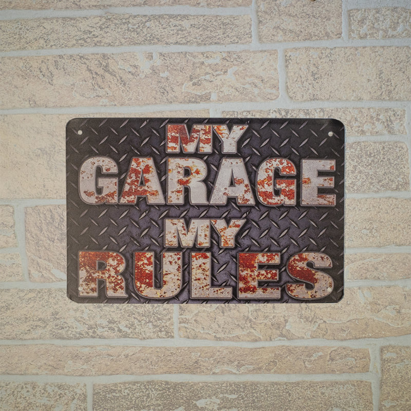 Vintage My Garage Rules Metal Wall Sign Industrial Man Cave Mechanic Shop Decor Vintage My Garage Rules Metal Wall Sign Industrial Man Cave Mechanic Shop Decor