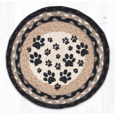  Heart Paw Printed Round Trivet 10"x10"