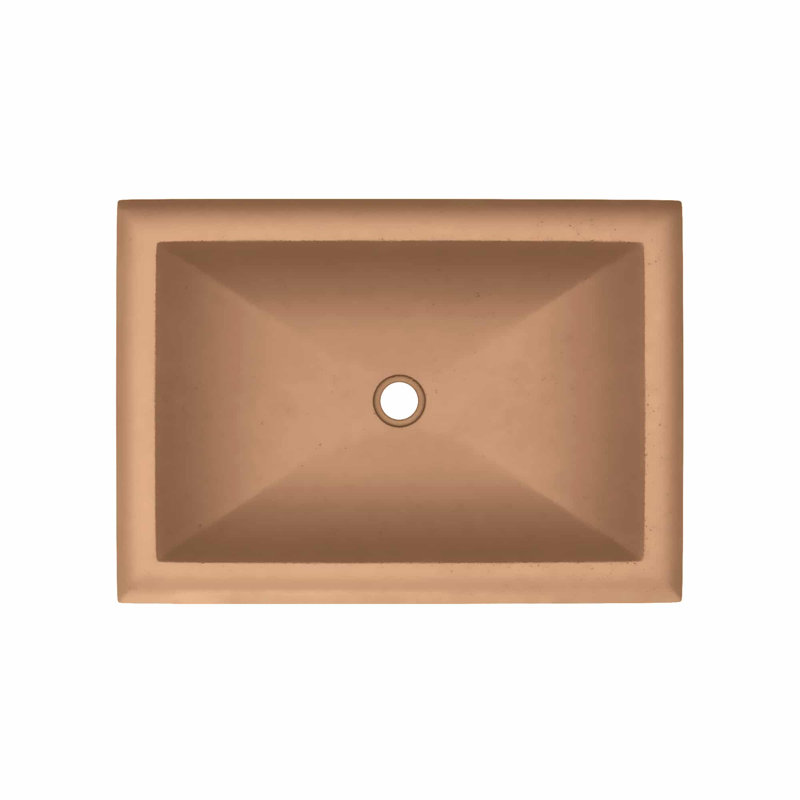 NativeStone Handmade Rectangular Drop-in Bathroom Sink, Terracotta