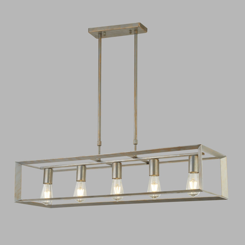 Luminaire suspendu linéaire à 5 lumières pour îlot de cuisine Alondra