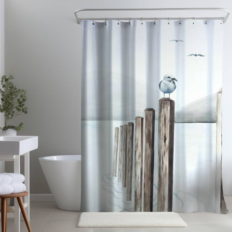 Shower Curtain CO137 – Polyester Shower Curtain, Dye Sublimation Print, 71" W × 74" L