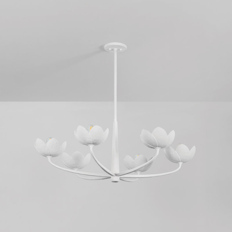ARCATA Chandelier, White, 15" H x 36.50" W x 36.50" D