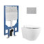 Toilette allongée murale à double chasse 2 pièces avec réservoir encastré mural (siège inclus)