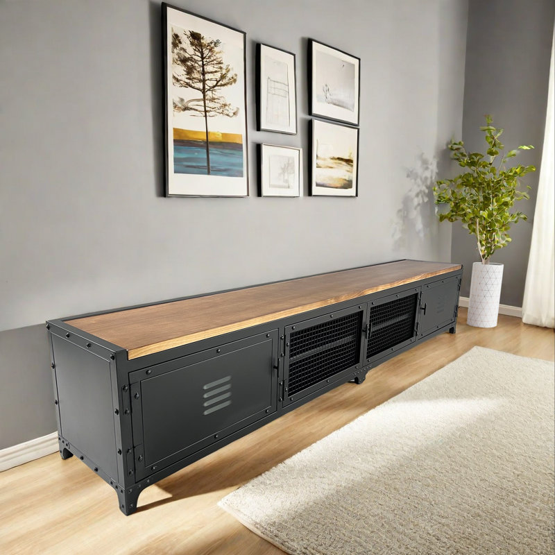 Crédence de rangement, Noir, 94.48"