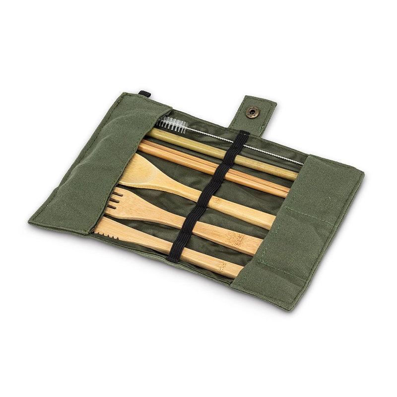 Ensemble de couverts 7 pièces Eulalee, service pour 1 personne, Vert