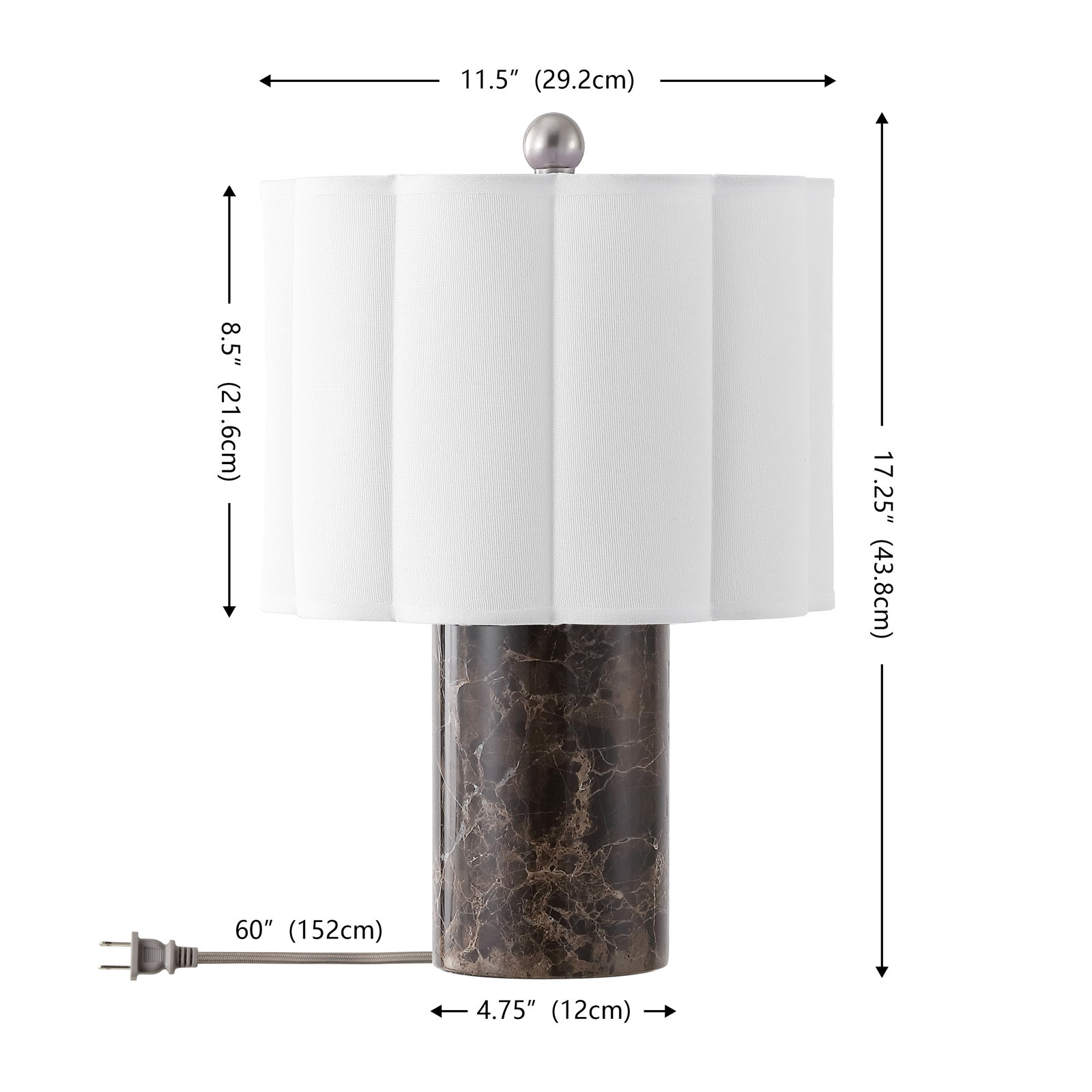 Rosalie 17.5" Marble Table Lamp