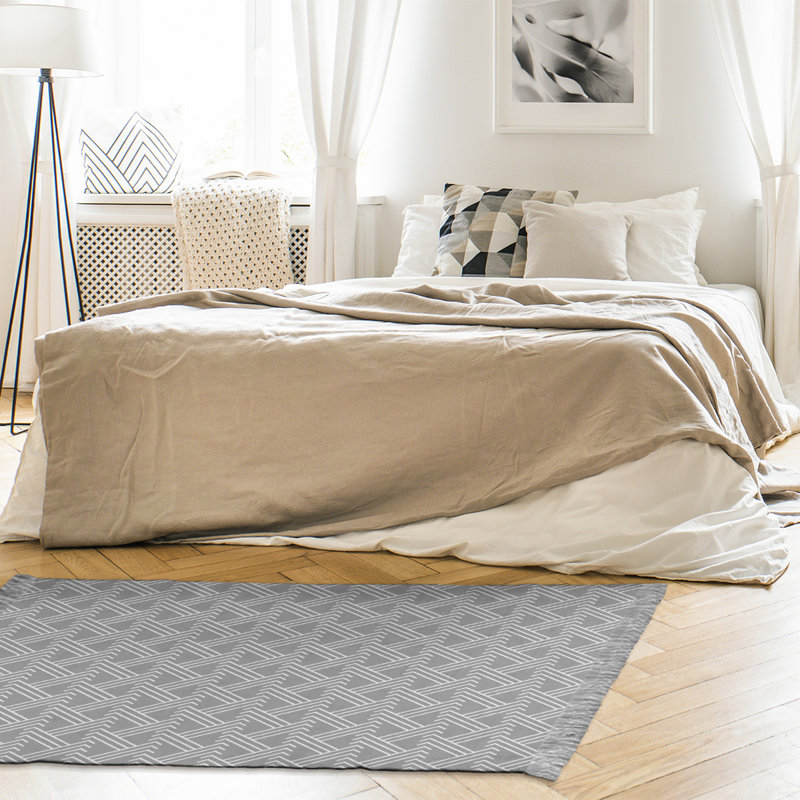 Tapis gris zig classic zag area, Non