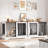 47.2''W Sturdy Large Dog Crate Furniture with 2 Feeding Bowls-752089198