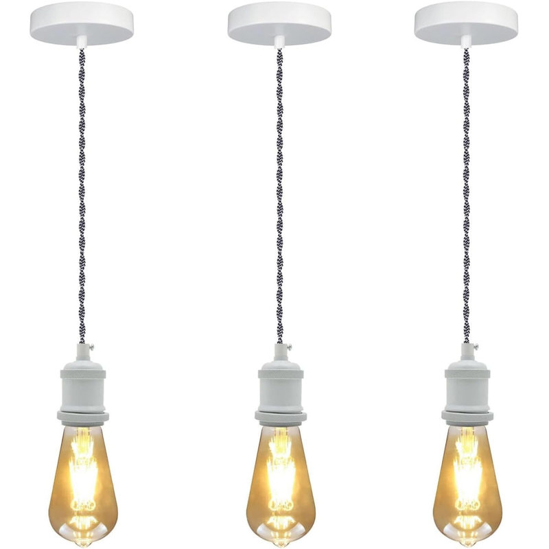 3 - Light Single Pendant, White