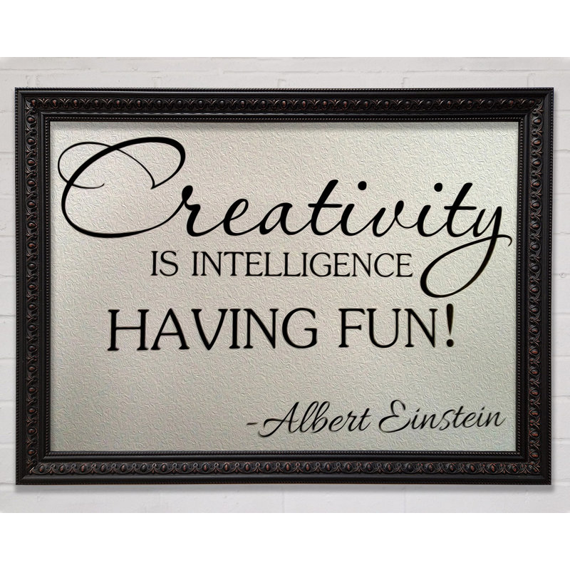 Motivational Quote Albert Einstein Creativity Is Intelligence Lilac - Single Picture Frame Print, 84.1cm H x 118.9cm W