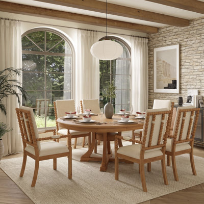 Demii  Retro Functional Dining Table Set With Extendable Round Table