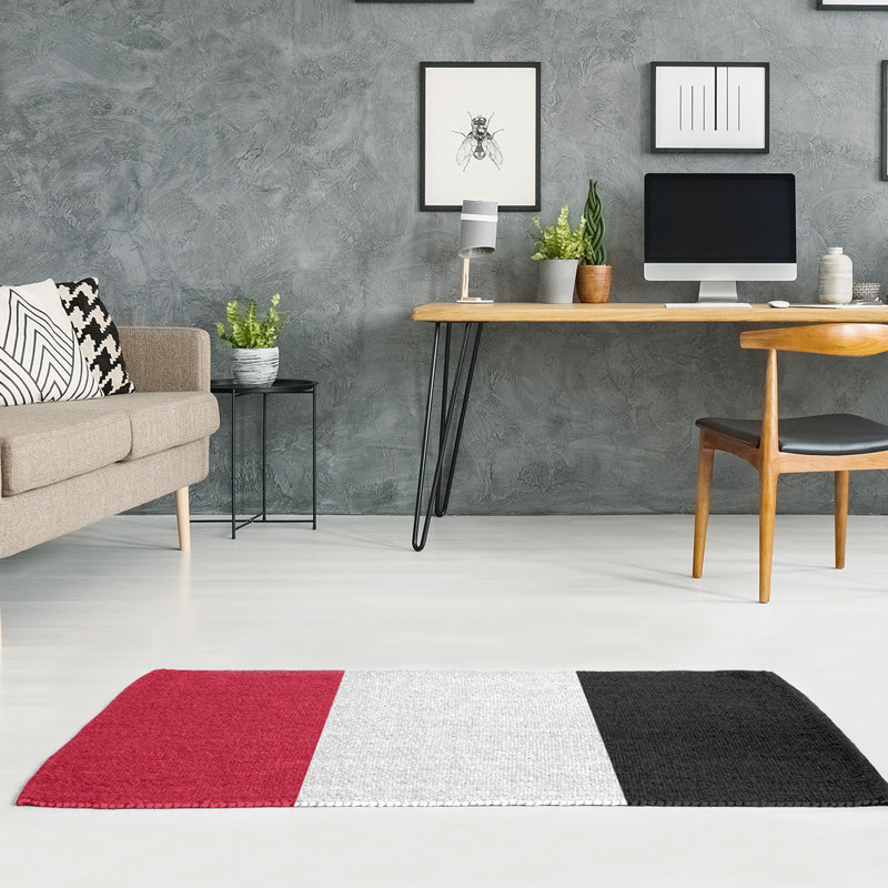 Tapis en poly à rayures de football atlanta retour, Rectangle 5 pi x 7 pi