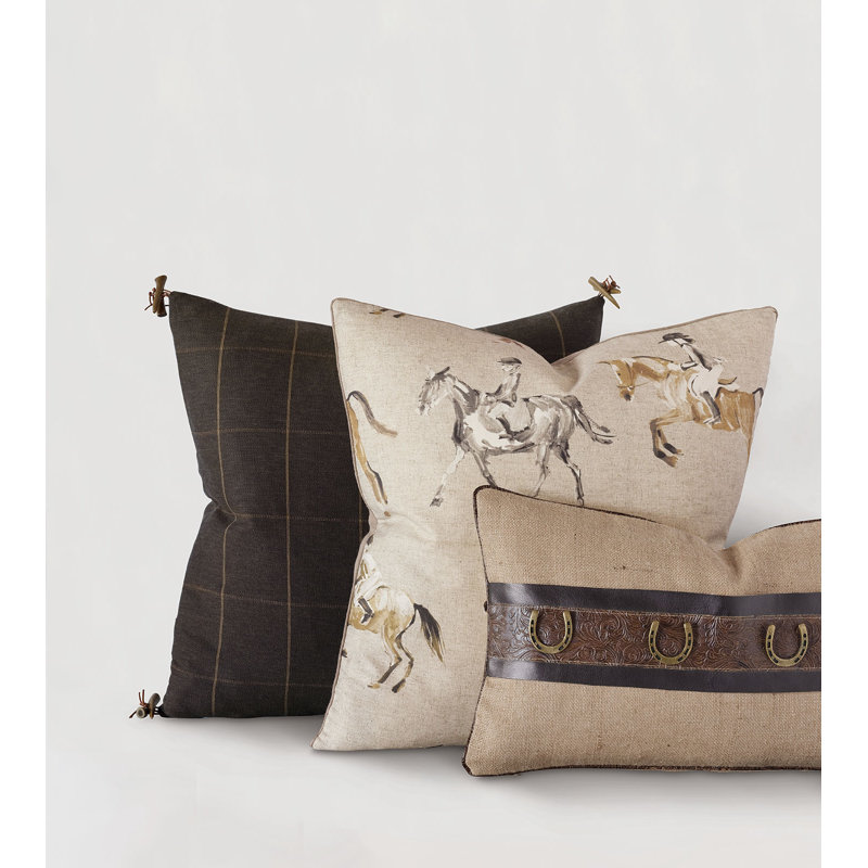 Equestrian Square Pillow Cover & Insert, Feathers