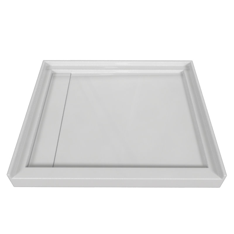 Signature 48'' W 42'' D Rectangular Single Shower Base, Biscuit, Left