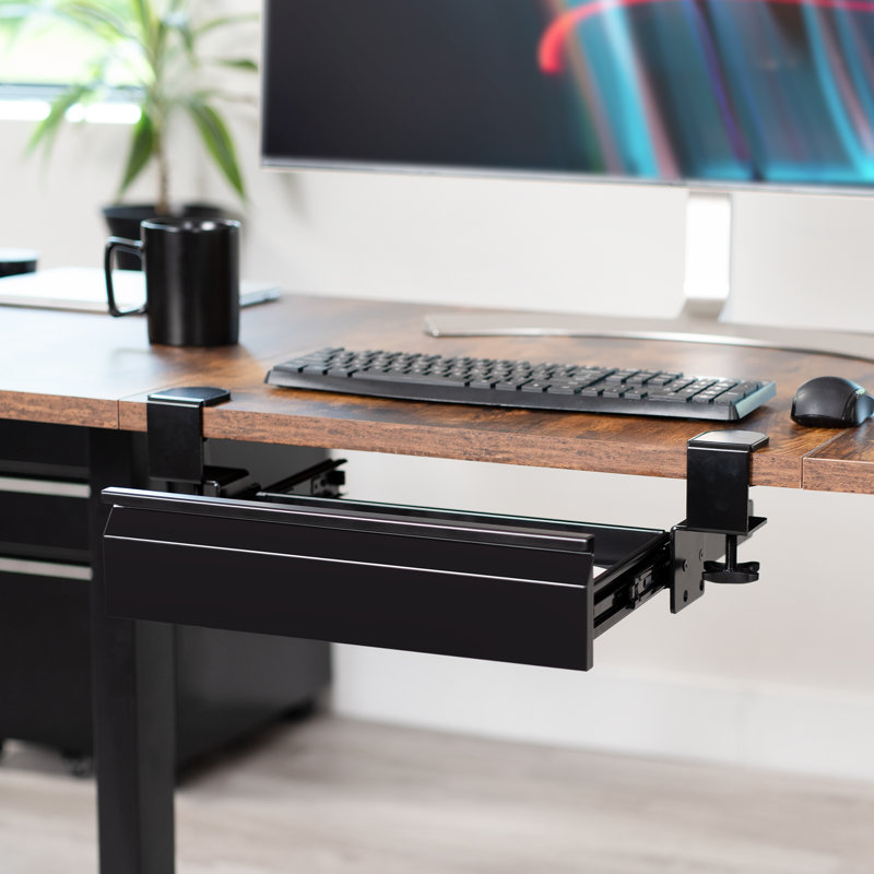 6.3'' H x 21.4'' W x 9.1'' D Desk, Black