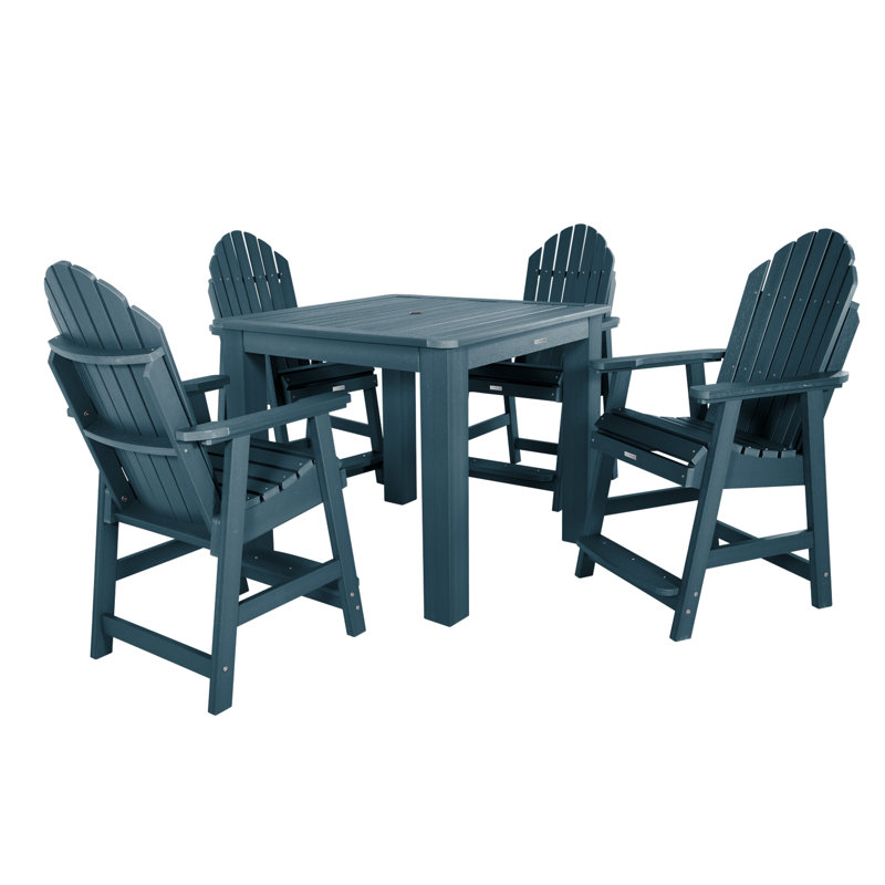 Anette 4-Person 42" Square, Counter-Height Dining Set, Nantucket Blue