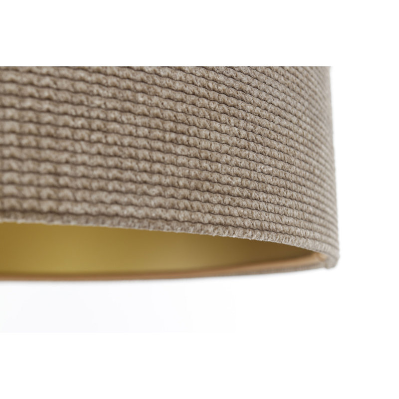 Roncy 1 - Light Drum Pendant, 102cm H x 40cm W x 40cm D, Beige/Gold