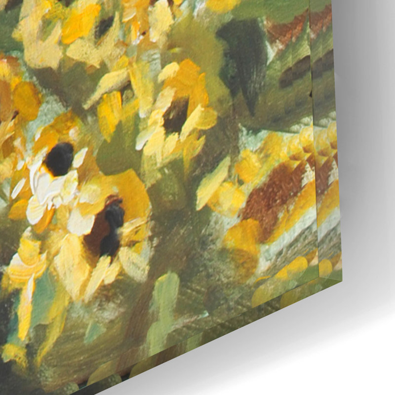  «Sunflowers» par Jadei, impression murale en verre acrylique, 12 po x 16 po