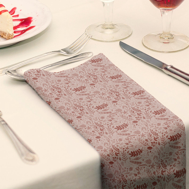 Serviette Festive Hol, 22 po x 22 po, Rose / Rouge, Coton
