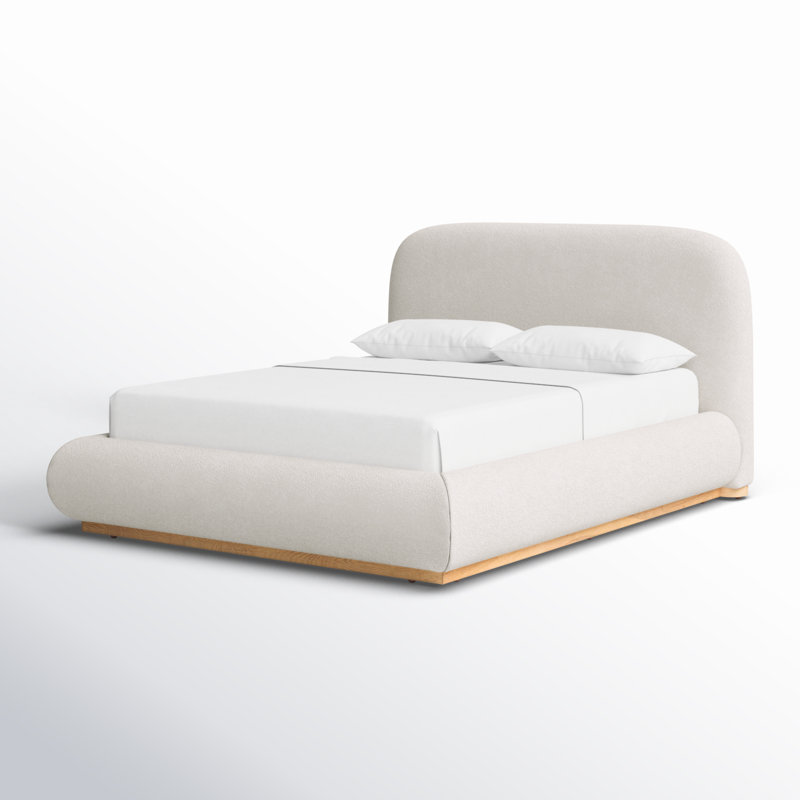 Upholstered Standard Bed, Queen, Ivory