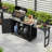 Stainless Steel Top Kitchen Island With Foldable Grill Table And Trash Can Storage-1879287717