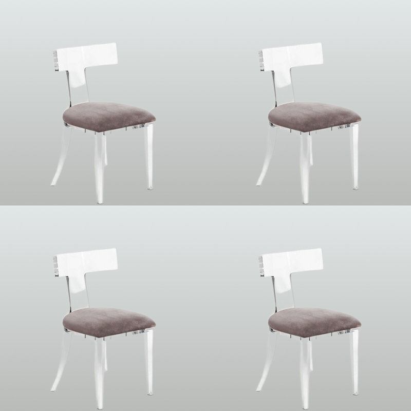 Chaise moderne en acrylique Ziva - ensemble de 2