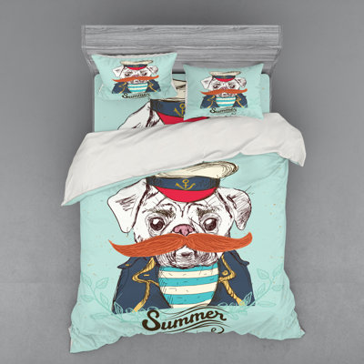 Pug Farmhouse / Country Duvet Cover