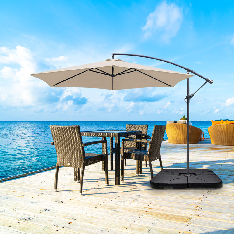 Arlmont & Co. Myrakle Plastic Free Standing Cantilever Umbrella Base ...