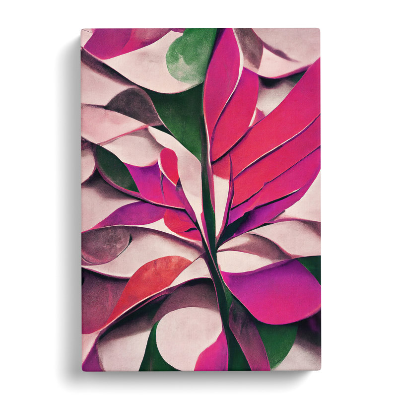 Abstract Leaf Art No.4 - Print, Wrapped Canvas, 50cm H x 35cm W, No Matte