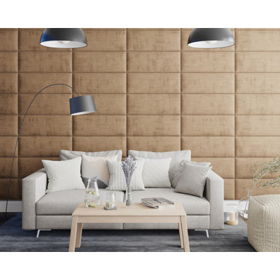 Katalynna 30 cm x 75 cm Peel and Stick Upholstered Wall Paneling in Champagne