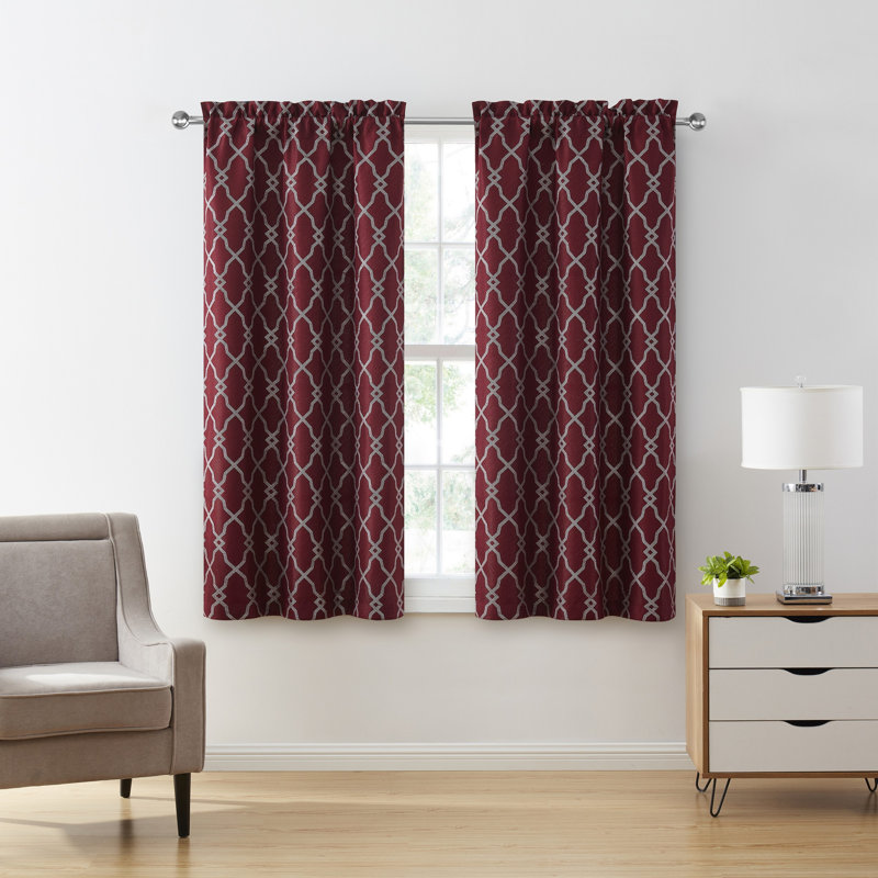 Paire de rideaux obscurcissant en polyester, Rosé, L 38 po x L 63 po