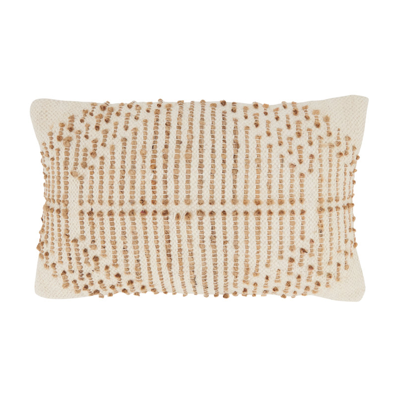 Mckinley Collection Geometric Cotton Blend Throw Pillow, Natural, Polyester/Polyfill