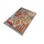 Tapis beige / bleu / orange à motif géométrique en laine tissé à plat de forme rectangulaire Elzada