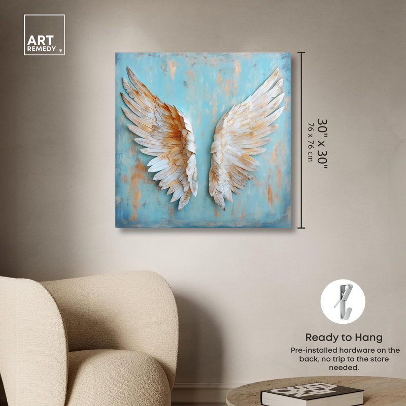 «Weathered Wings I» par Art Remedy, Toile tendue, H 30 po x l 30 po x P 1,5 po