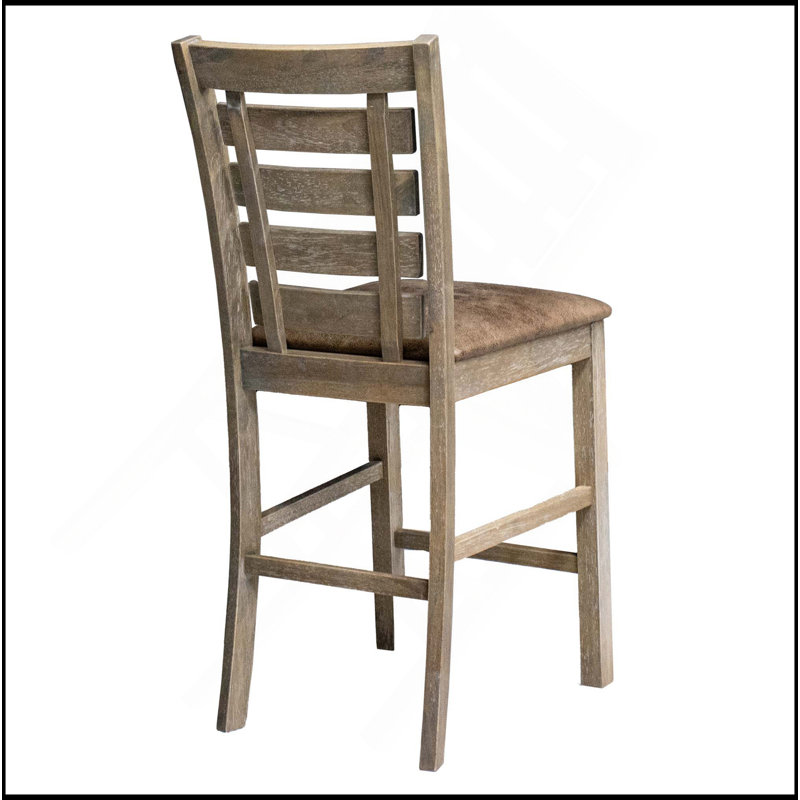 Ensemble de 2 chaises de salle à manger à hauteur de comptoir de style rustique moderne en bois massif