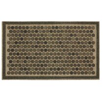 Nakke Black with White Polka Dots Indoor/Outdoor Layering Doormat Latitude Run