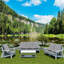 Hips All Garden avec coussin, blanc / gris, couleur grain de bois blanc / gris, coussins de chaise de piscine, texture et couleur