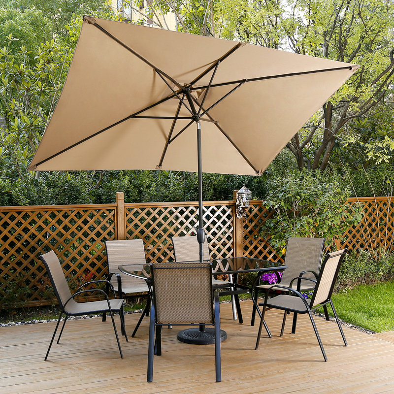 Parasol de marché rectangulaire 10 pi Barrios, Kaki
