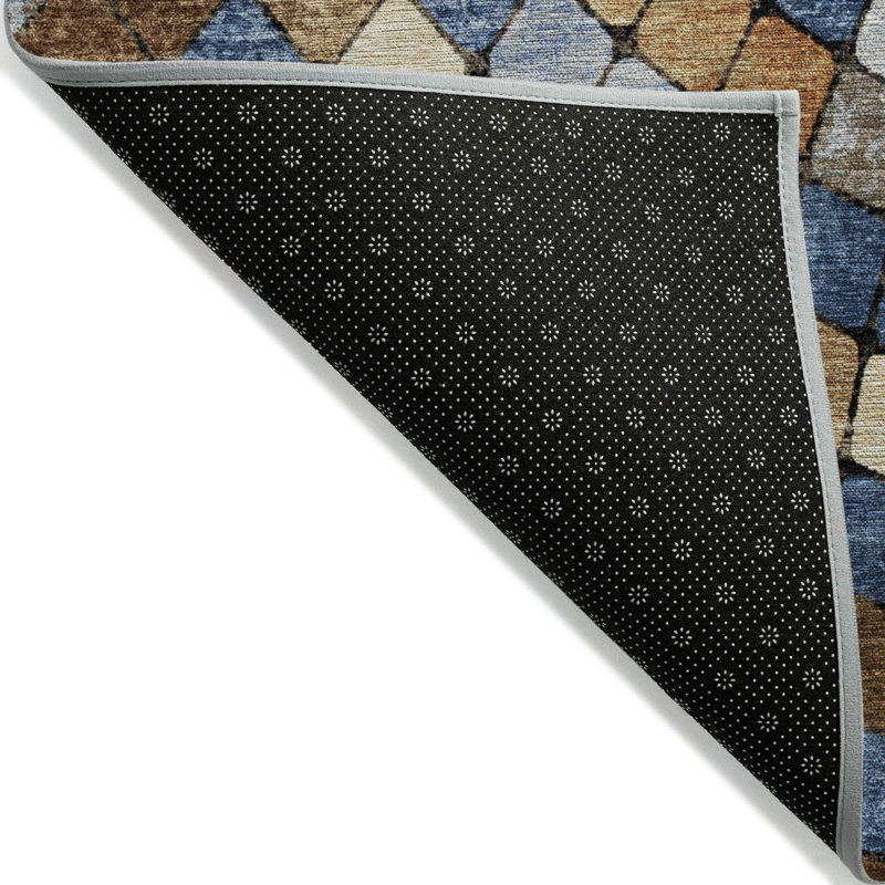 Tapis géométrique Husby ACN2216 intérieur / extérieur lavable à la machine, Tapis de couloir 2 pi 3 po x 7 pi 6 po